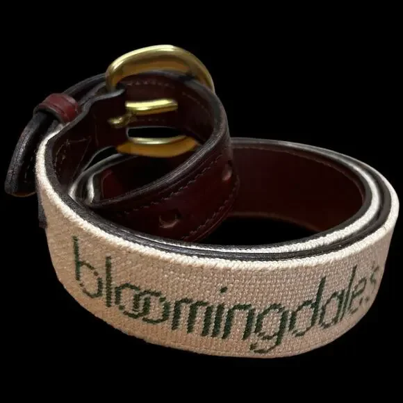 L. Insko Winchester Kentucky Custom Brown Women's Leather Needlepoint Belt - Picture 3 of 10